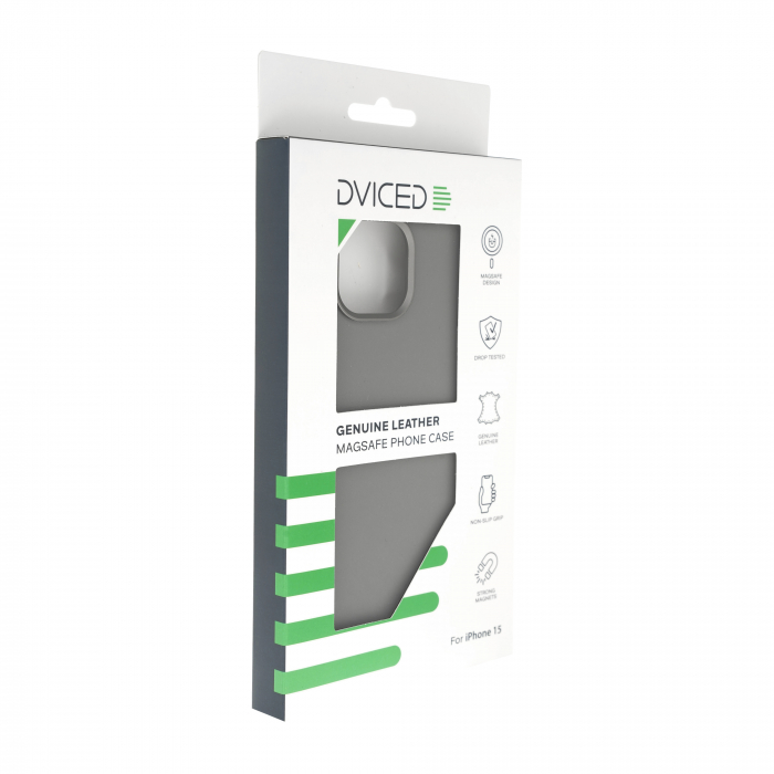 Dviced Leather case with magsafe for iPhone 15 - Grey [4]