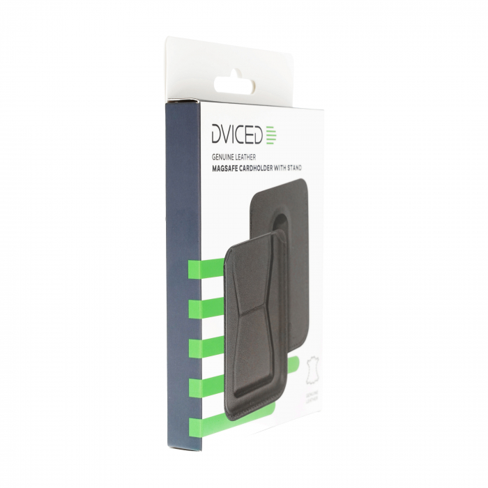 Dviced Leather magsafe cardholder with stand - Black [3]