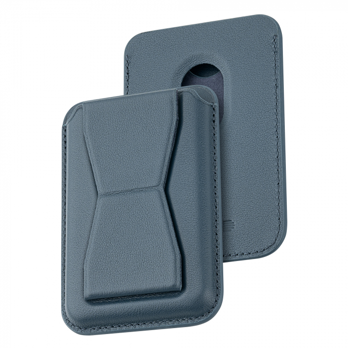 Dviced Leather magsafe cardholder with stand - Blue [1]
