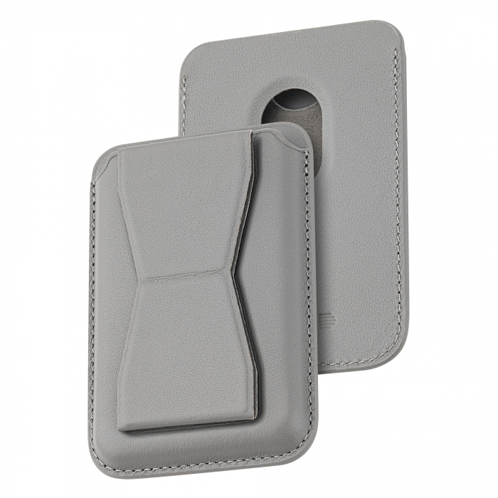 Dviced Leather magsafe cardholder with stand - Grey [1]