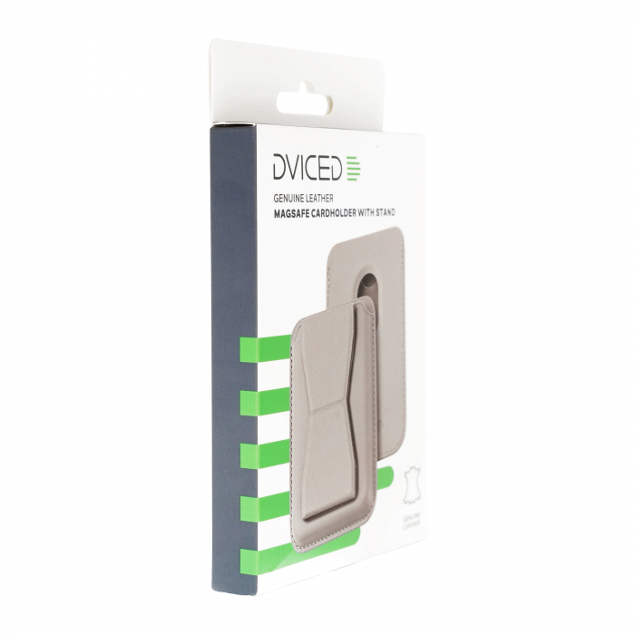 Dviced Leather magsafe cardholder with stand - Grey [2]