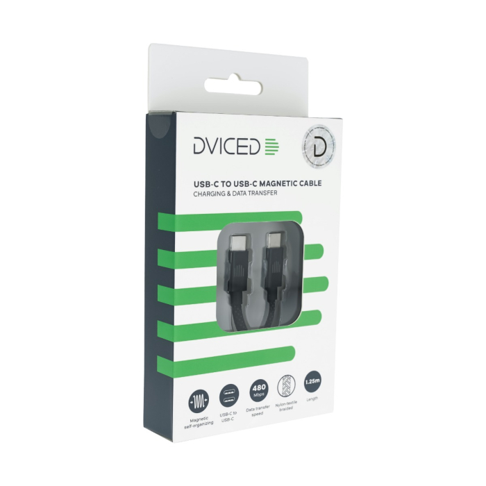 Dviced Magnetic Braided Cable USB-C to USB-C, 1,25m - Dark Grey [5]