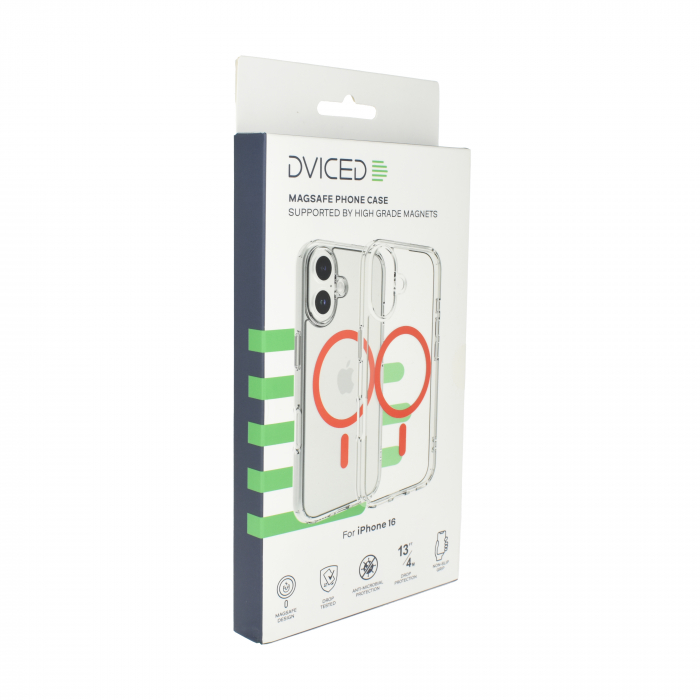 Dvided Magsafe iPhone 16 clear case - Red [2]