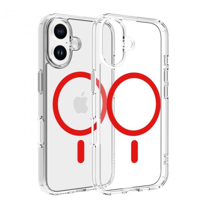 Dvided Magsafe iPhone 16 clear case - Red [1]