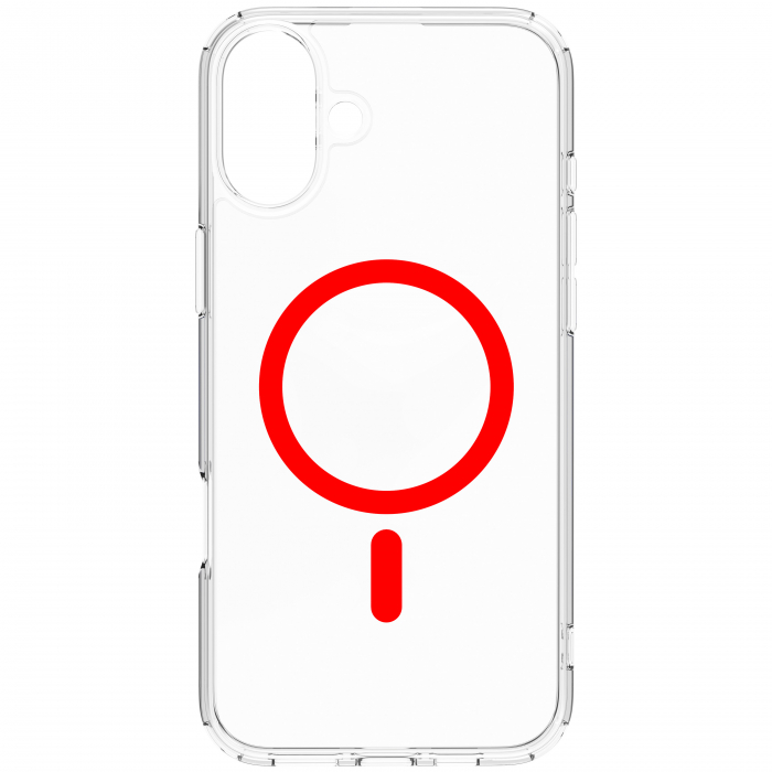 Dviced Magsafe iPhone 16 Plus clear case - Red [2]