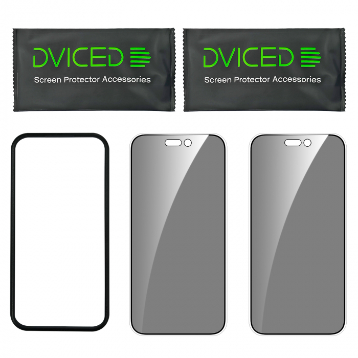 Dviced Privacy tempered glass screen protector edge to edge for iPhone 16 Pro Max with applicator Duo Pack [4]