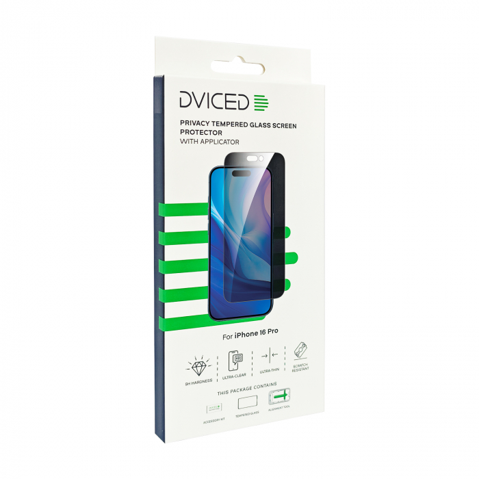 Dviced Privacy tempered glass screen protector for iPhone 16 Pro with applicator [3]