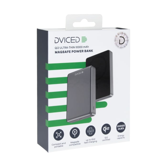 Dviced Qi2 Ultrathin MagSafe Power bank 10000mAh - Black/Grey [3]