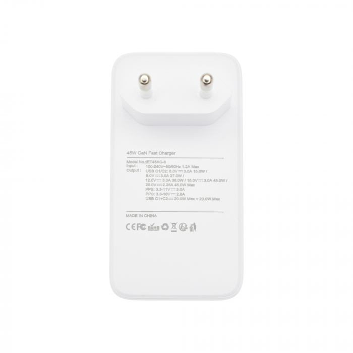 Dviced Slim Wall charger 45W GaN 2 USB-C EU - White [5]