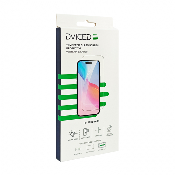 Dviced Tempered glass screen protector for iPhone 16 with applicator [2]