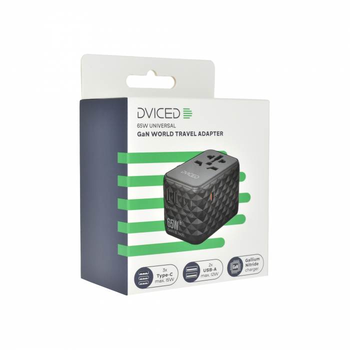 Dviced Universal travel adapter 65W GaN - Black [3]