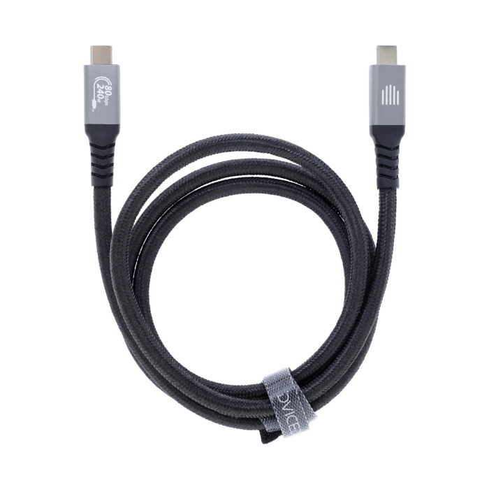 Dviced USB4 Braided Cable, 80 Gbps, 240 W, (Thunderbolt compatible), 1m - Black [3]
