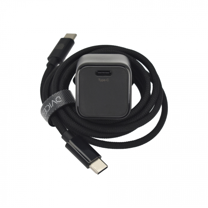Dviced Wall charger 30W GaN USB-C EU w cable - Black [2]