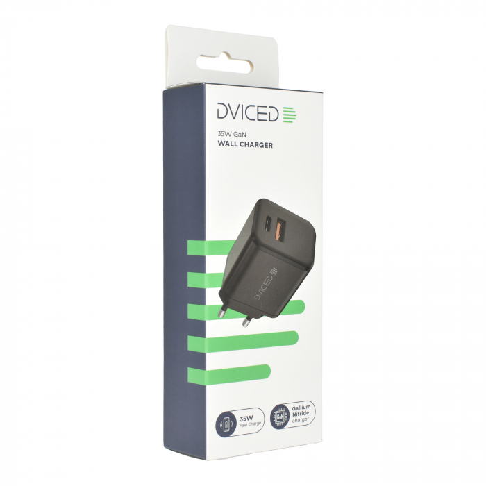 Dviced Wall charger 35W GaN 1 USB-A, 1 USB-C EU - Black [4]