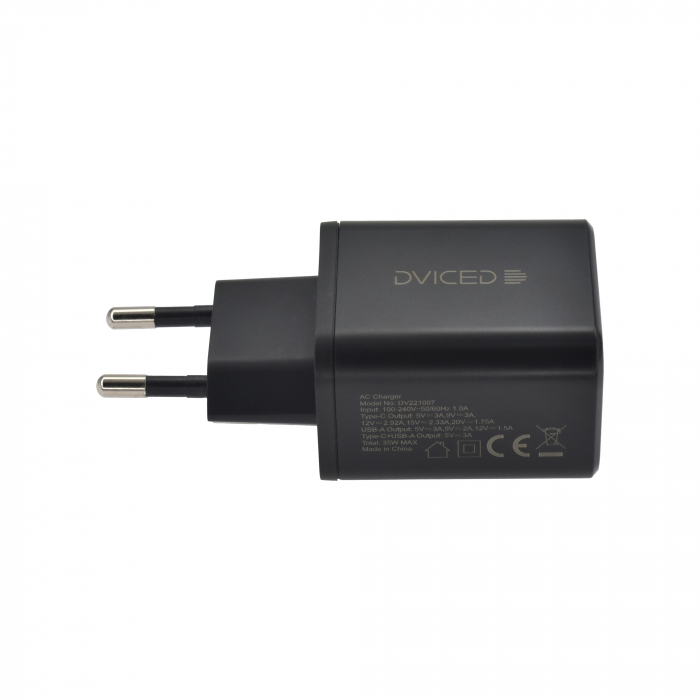 Dviced Wall charger 35W GaN 1 USB-A, 1 USB-C EU - Black [3]