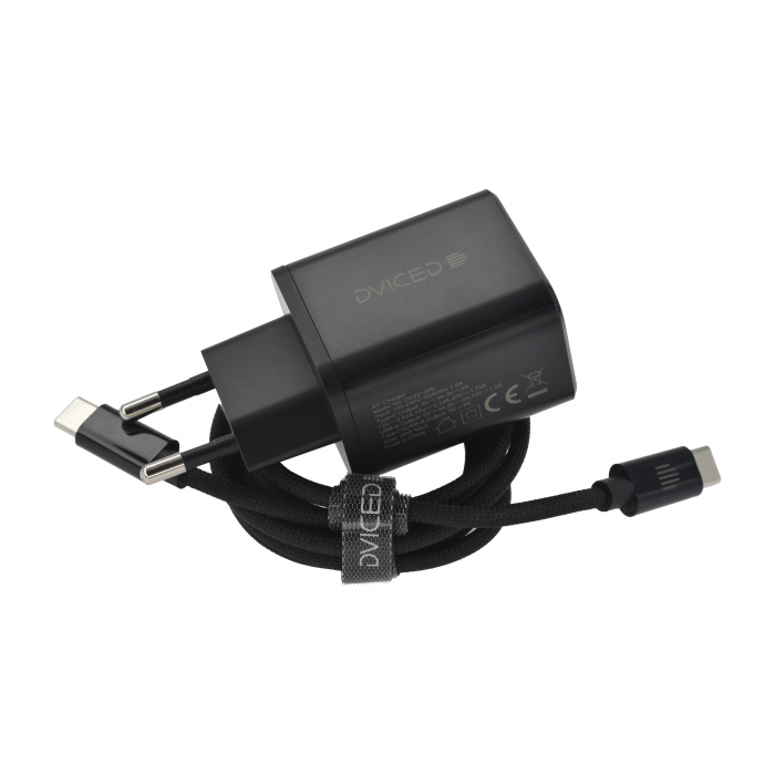 Dviced Wall charger 35W GaN 1 USB-A, 1 USB-C EU w cable - Black [2]