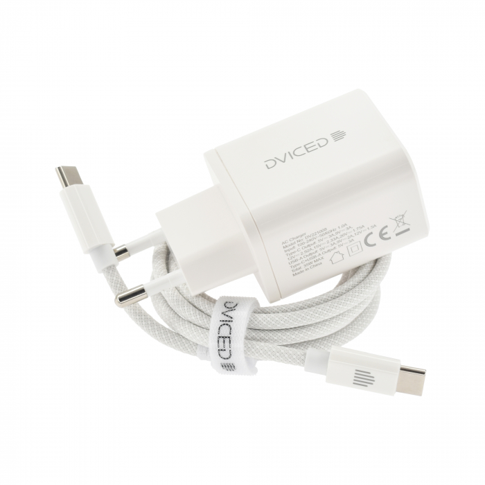 Dviced Wall charger 35W GaN 1 USB-A, 1 USB-C EU w cable - White [3]