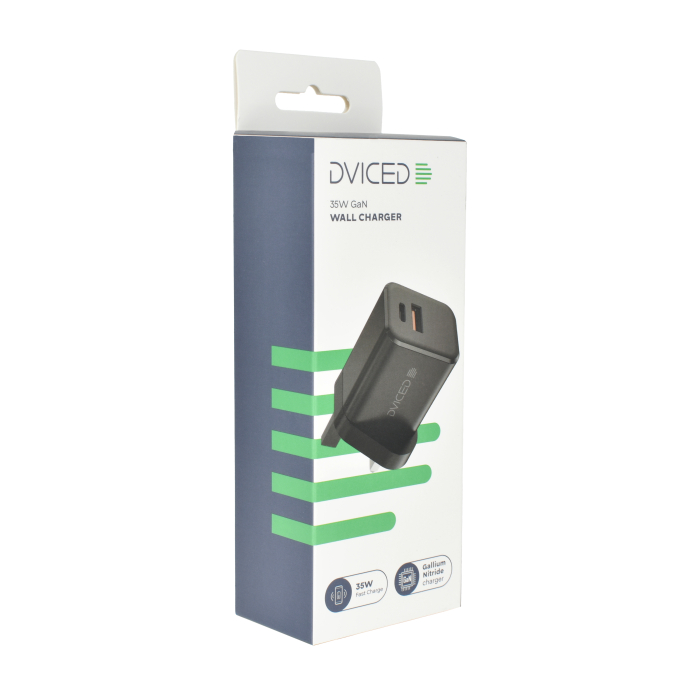 Dviced Wall charger 35W GaN 1 USB-A, 1 USB-C UK - Black [5]