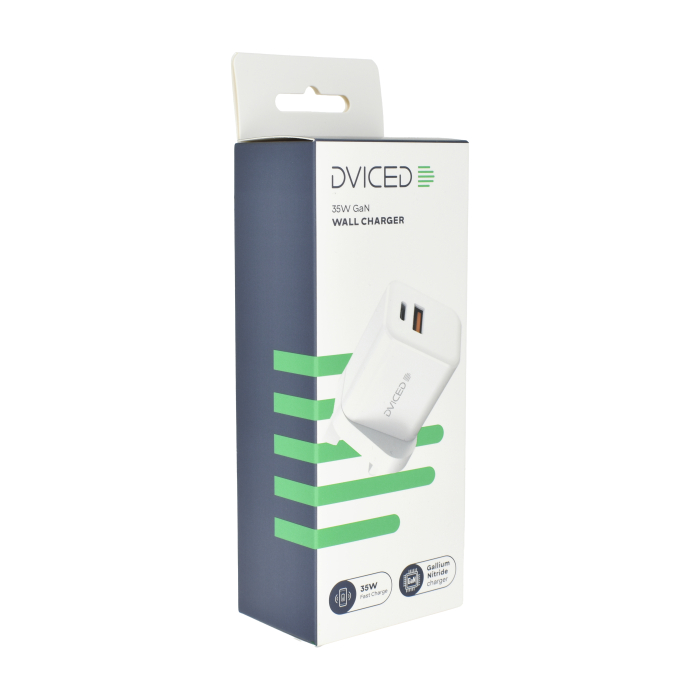 Dviced Wall charger 35W GaN 1 USB-A, 1 USB-C UK - White [2]