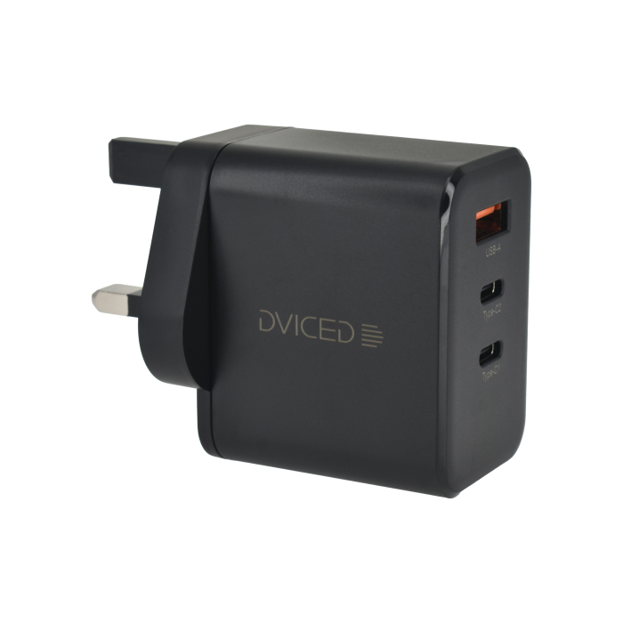 Dviced Wall charger 65W GaN 2 USB-C, 1 USB-A UK - Black [3]