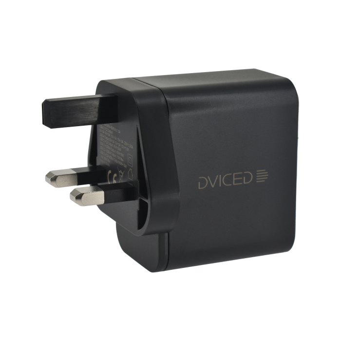 Dviced Wall charger 65W GaN 2 USB-C, 1 USB-A UK - Black [2]