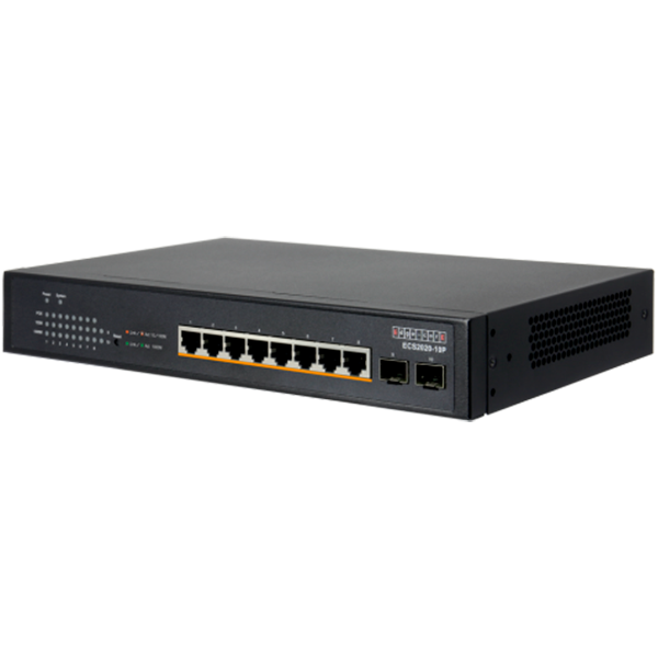 EDGECORE 8 ports 10/100/1000Base-T + 2G SFP uplink ports with 8 port PoE (70W) [1]