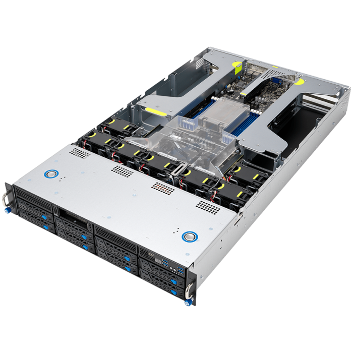 ESC4000A-E11-SKU1/2200W (1+1) AMD EPYC 7003 & 7002 2U single-socket GPU server supports up to 8 single-slot GPUs, 8 DIMM, PCIe 4.0, M.2, NVMe, Dual LAN [3]