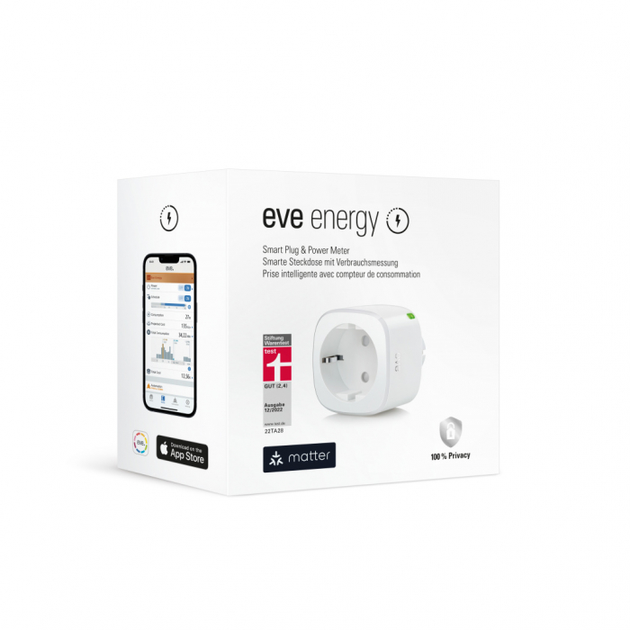 Eve Energy Smart Plug (Matter - compatible w Apple, Google & SmartThings) [5]
