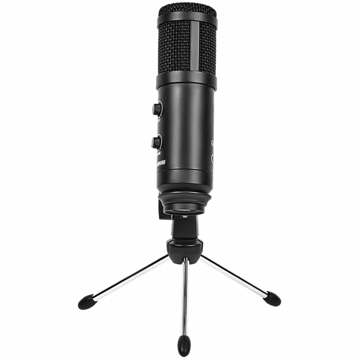 LORGAR Soner 313, Gaming Microphone, USB condenser microphone with Volume Knob & Echo Knob, Frequency Response: 80 Hz—17 kHz, including 1x Microphone, 1 x 2.5M USB Cable, 1 x Tripod Stand, dimensions: [6]