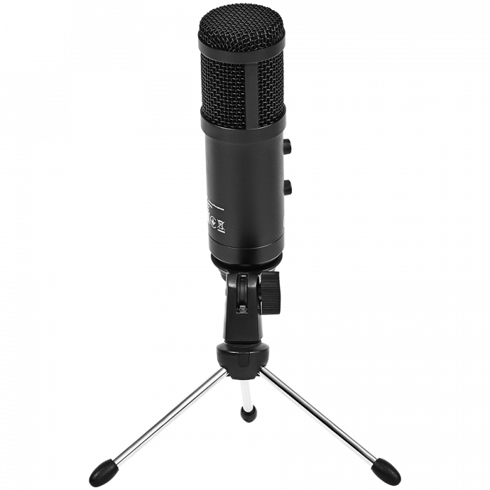 LORGAR Soner 313, Gaming Microphone, USB condenser microphone with Volume Knob & Echo Knob, Frequency Response: 80 Hz—17 kHz, including 1x Microphone, 1 x 2.5M USB Cable, 1 x Tripod Stand, dimensions: [2]