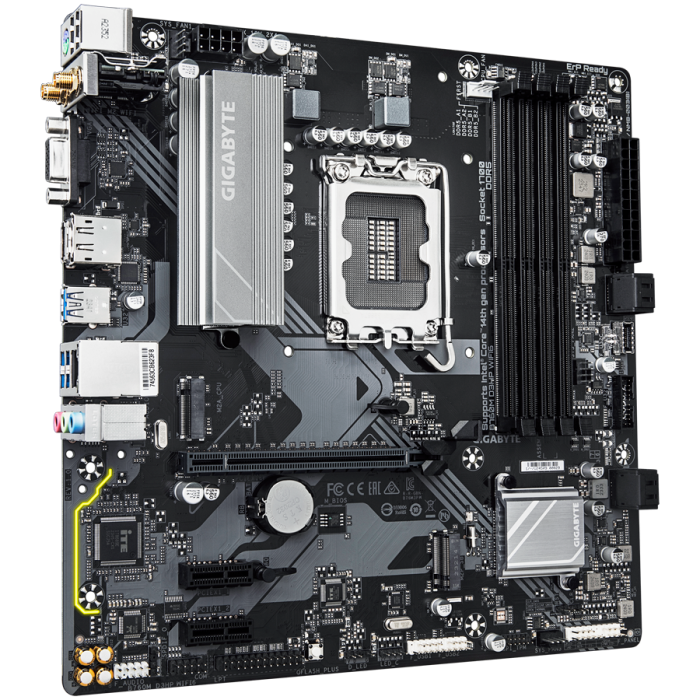 GIGABYTE Mainboard Desktop B760M D3HP WIFI6 (LGA1700, 4 x DDR5, 1 x D-Sub, 1 x HDMI, 1 x DisplayPort, GLAN, Wi-Fi 6, BT5.3, 1 x PCIe x16 4.0, 2 x PCIe x1 3.0, 2 x M.2, 4 x SATA) mATX [3]