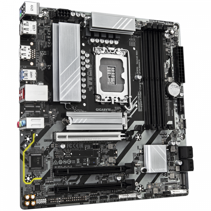 GIGABYTE Mainboard Desktop B860M DS3H (LGA1851, Ultra CPU, 4xDDR5, 1xHDMI, 2xDP, 2.5GLAN, 1xPCIe x16 5.0, 2xPCIe x16 slots, supporting PCIe 4.0 x1, 2xM.2, 4xSATA3) mATX [2]