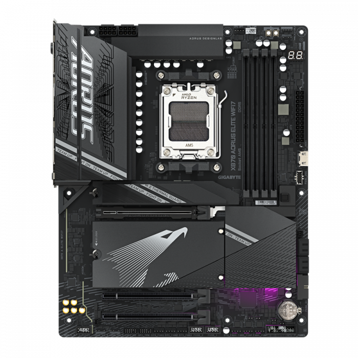 GIGABYTE Mainboard Desktop X870 AORUS ELITE WIFI7 (X870 AM5, 4xDDR5, 2.5GbE LAN, Wi-Fi 7) ATX [2]