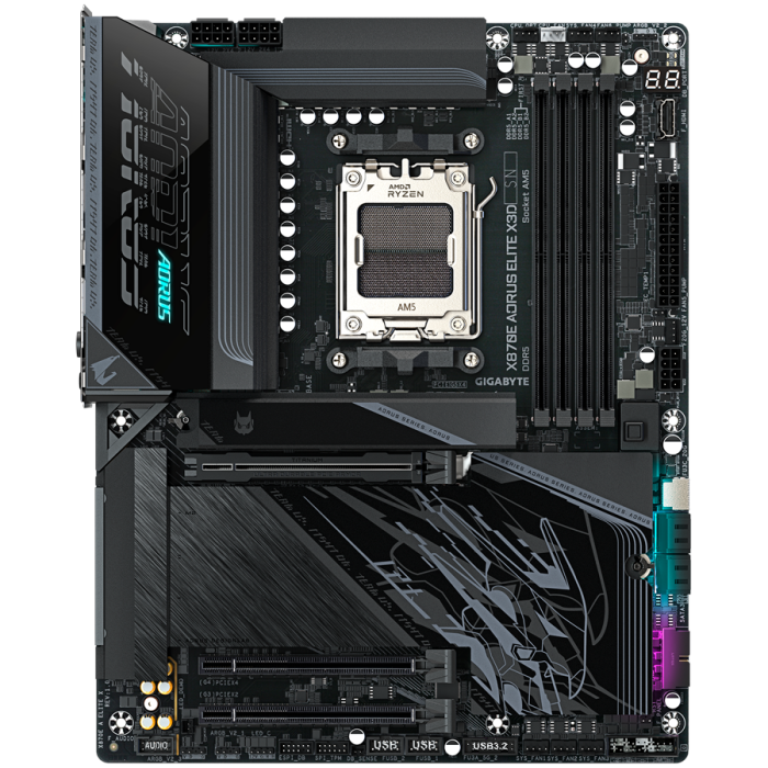 GIGABYTE Mainboard Desktop X870E AORUS ELITE X3D (AM5,4 x DDR5,2 x USB4 TypeC, 2xHDMI, 5GLAN,Wi-Fi 7, BT5.4, 1xPCIe x16,4xM.2,4xSATA6) ATX [1]