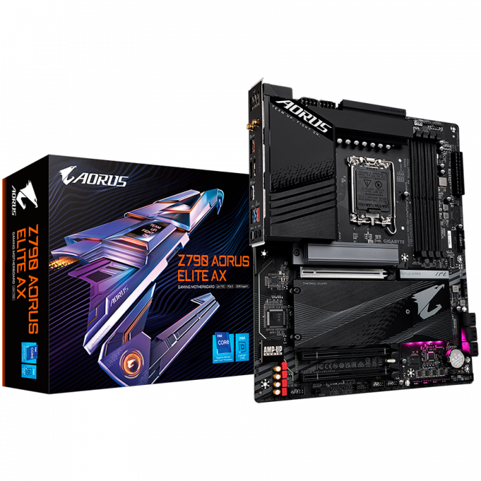 GIGABYTE Mainboard Desktop Z790 AORUS ELITE AX (LGA1700, 4x DDR5 max. 128GB, 1x PCI-E 5.0 x16x16, 2x PCI-E x16x4, 3x M.2 4.0, 6x SATA, 1x USB Type-C 3.2 Gen2x2, 2x USB 3.2, 3x USB 3.1, 4x USB2.0, 1xDP [1]