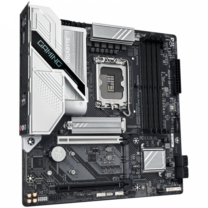GIGABYTE Mainboard Desktop Z890M GAMING X (LGA1851, Ultra CPU, 4xDDR5, 1xHDMI, 2xDP, 2.5GLAN, 1xPCIe x16 5.0, 1xPCIe x16 supporting PCIe 4.0 x4, 3xM.2, 4xSATA3) mATX [2]