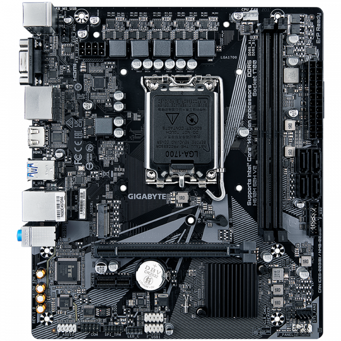 GIGABYTE MB H610M S2H V2 (LGA 1700, 2x DDR5 up to 64GB, 1x PCI-E x16x16, 1x PCI-Ex1, 4x SATA, 1x M.2, 4x USB 3.2 Gen1, 4x USB 2.0/1.1, internal 4x USB 2.0/1.1, 1x HDMI 2.0, 1x DP, Realtek GbE LAN 1Gbp [2]