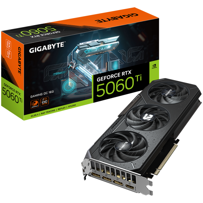 GIGABYTE Video Card NVIDIA GeForce RTX 5060 Ti GAMING OC 16G (16GB GDDR7/128bit, PCI-E 5.0, 1x 8Pin Power connector, Recommended PSU 650W, 3xDP, 1xHDMI) [1]