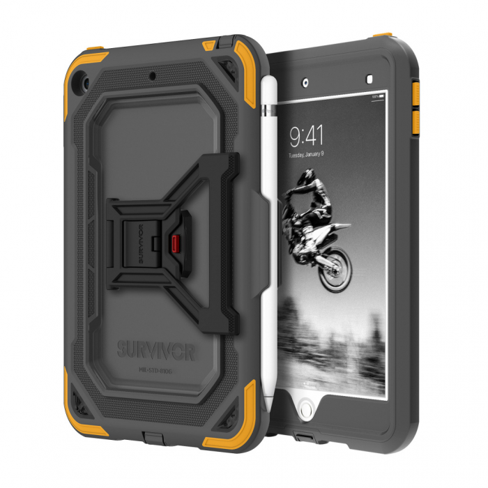 Griffin Survivor All-Terrain for iPad mini (2019) - Gray/Citrus/Clear [3]