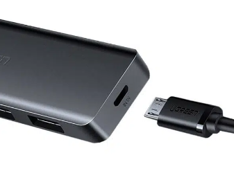 HUB extern Ugreen, \\"CM219\\" porturi USB: USB 3.0 x 4, conectare prin USB, material ABS, port micro USB 5V, lungime 15 cm, LED, gri, \\"50985\\" (include TV 0.8lei) - 6957303859856 [3]