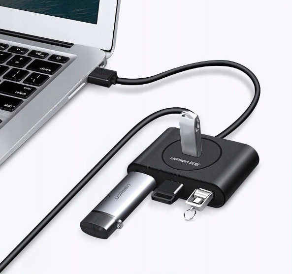 HUB extern Ugreen, \\"CR113\\" porturi USB: USB 3.0 x 4, conectare prin USB 3.0, lungime 0.5 m, negru, \\"20290\\" (include TV 0.8lei) - 6957303822904 [2]