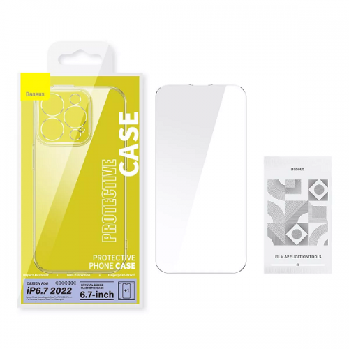 HUSA SMARTPHONE Baseus Crystal Series Magnetic Case, pentru Iphone 14 Plus, contine 1 x folie sticla display, material silicon, transparent "ARJC010002" - 6932172615048 [3]