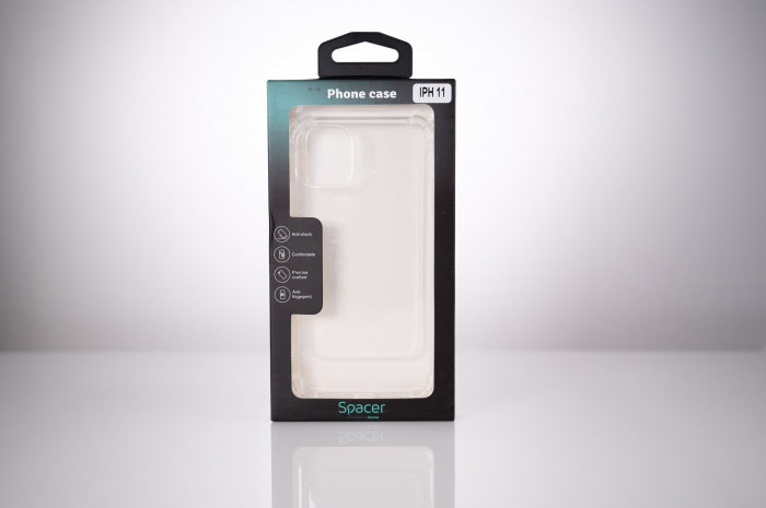 HUSA SMARTPHONE Spacer pentru Iphone 11, grosime 1.5mm, protectie suplimentara antisoc la colturi, material flexibil TPU, transparenta \\"SPPC-AP-IP11-CLR\\" [3]