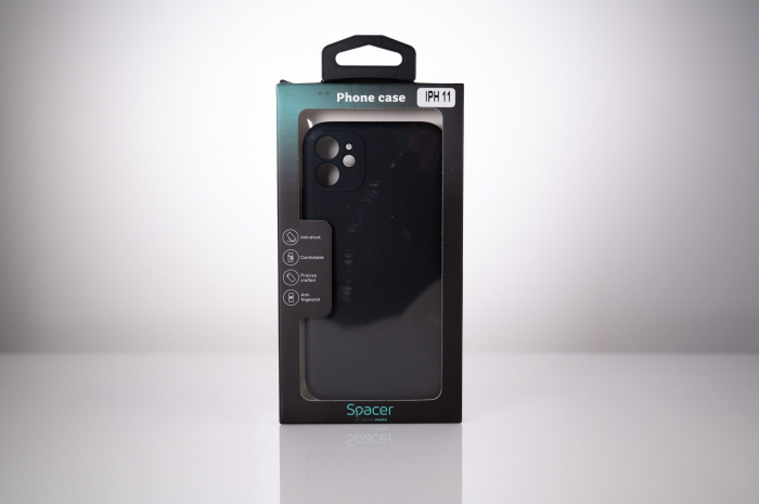 HUSA SMARTPHONE Spacer pentru Iphone 11, grosime 2mm, material flexibil silicon + interior cu microfibra, negru \\"SPPC-AP-IP11-SLK\\" [5]