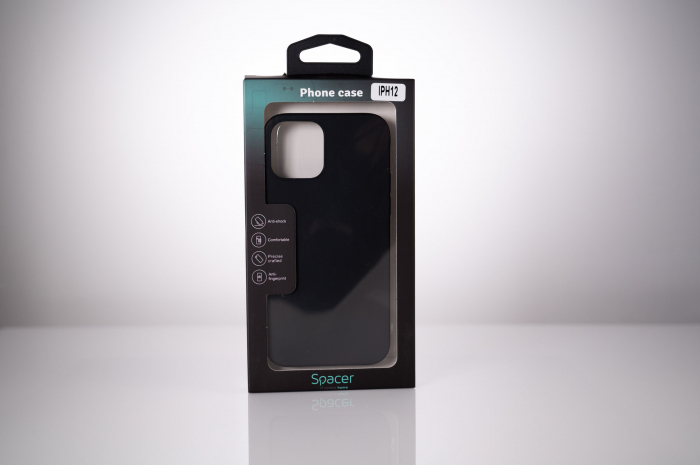 HUSA SMARTPHONE Spacer pentru Iphone 12 si 12 Pro, grosime 1.5mm, material flexibil TPU, negru \\"SPPC-AP-IP12-TPU\\" [5]