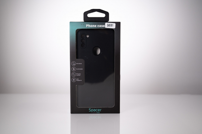 HUSA SMARTPHONE Spacer pentru Samsung Galaxy M11, grosime 2mm, material flexibil silicon + interior cu microfibra, negru \\"SPPC-SM-GX-M11-SLK\\" [2]