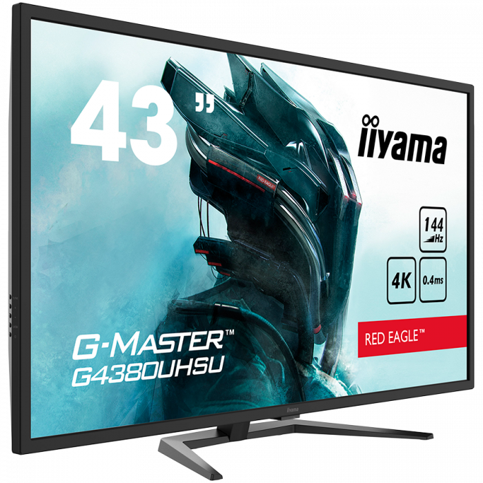 IIYAMA G4380UHSU-B1, 43" VA-panel, Pro-Gaming, G-Master Red Eagle, UHD 3840x2160@144Hz, 0,4ms (MPRT), 550cdm² HDR, FreeSync, Speakers 2x 7W, 2xHDMI 60Hz, 2xDisplayPort 144Hz, USB-HUB (2x2.0 2x3.0), He [2]