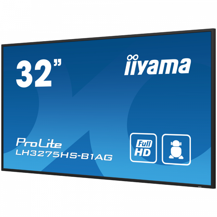 IIYAMA LFD LH3275HS-B1AG 32" Full HD Professional Digital Signage 24/7 31.5" 1920 x 1080 @60Hz 500 cd/m² 1200:1 8ms Android 11 OS, iiSignage2, FailOver, EShare landscape, portrait [3]