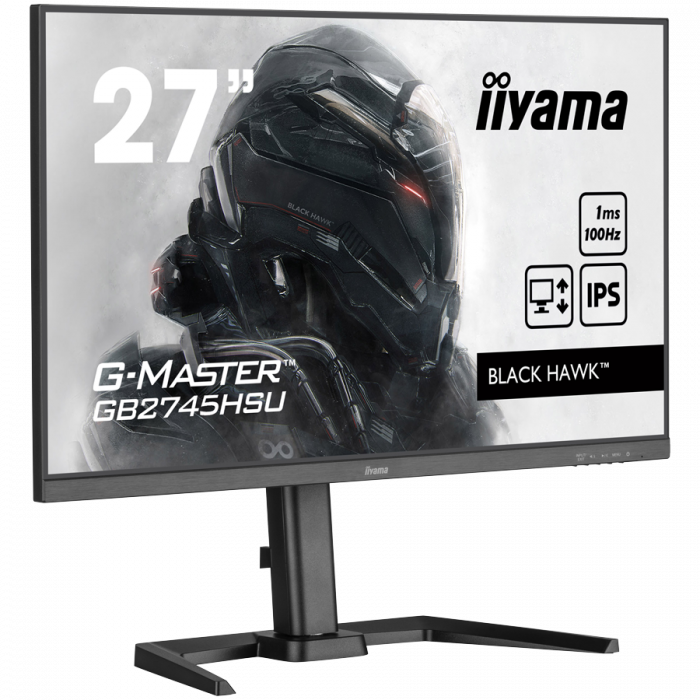 IIYAMA Monitor GB2745HSU-B2 27" IPS 1920x1080 100Hz 300 cd/m² 1ms 1300:1 HDMI DP USB Hub Full Ergo 3y [2]