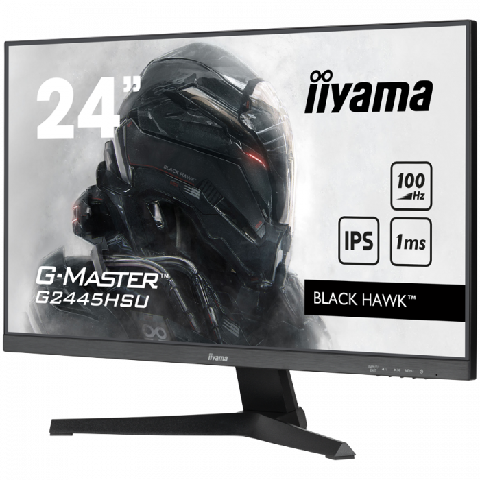 IIYAMA Monitor LED G2445HSU-B2 G-MASTER Gaming Light 23.8" 1920 x 1080 @100Hz 300 cd/m² 1ms 300cd HDMI DP USB Hub tilt 3y [3]